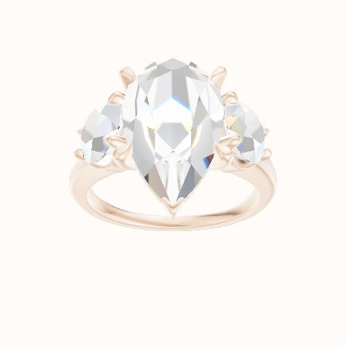 Cathedral Band with Round Sidestones Engagement Ring With Standard Four Prong Head