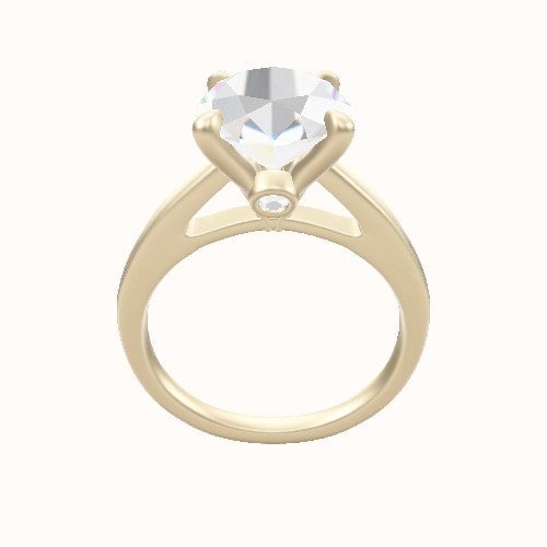 Cathedral Engagement Ring With Accent Diamond Head
