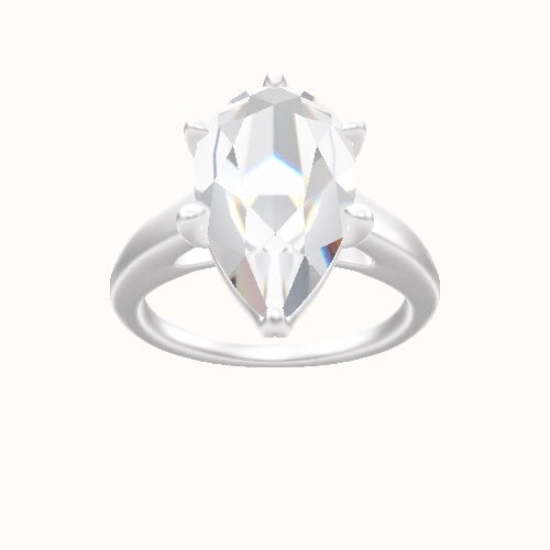 Cathedral Engagement Ring With Crown Six Prong w. accent Diamond Head