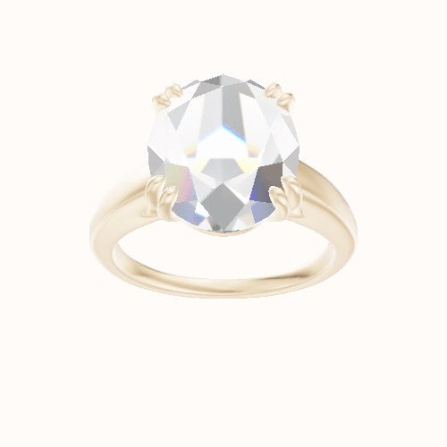 Cathedral Engagement Ring With Double Prongs Head and Matching Band