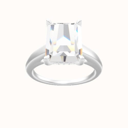 Cathedral Engagement Ring With Front set gallery Head and Matching Band
