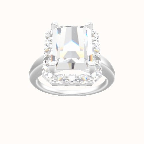 Cathedral Engagement Ring With Halo Head