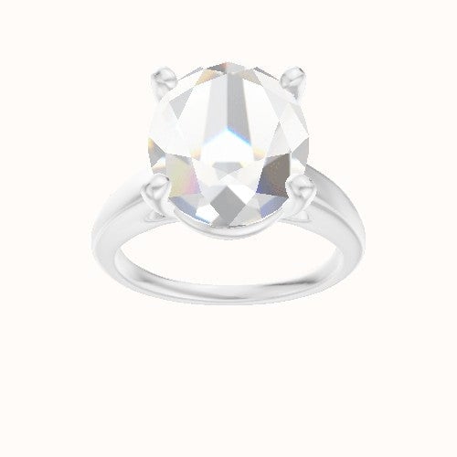 Cathedral Engagement Ring With High Set Four Prong Head