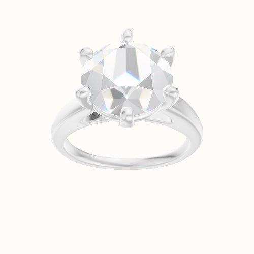 Cathedral Engagement Ring With High Set Six Prong Head