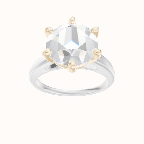 Cathedral Engagement Ring With High Set Six Prong Head