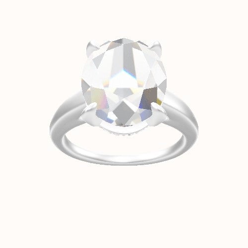 Cathedral Engagement Ring With Pave Basket Head