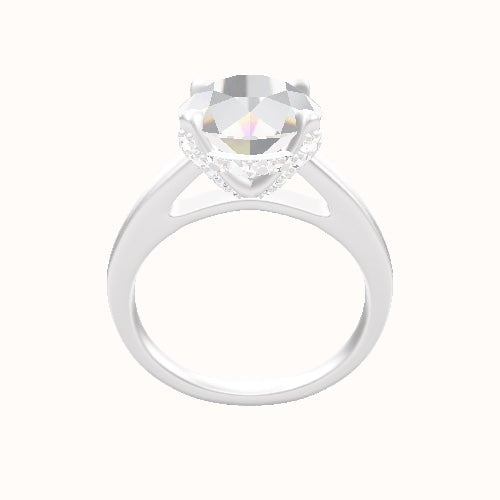 Cathedral Engagement Ring With Pave Basket Head