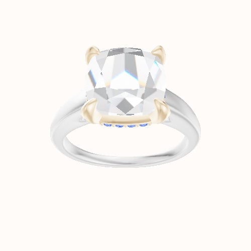 Cathedral Engagement Ring With Pave Basket Head
