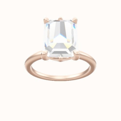Classic Solitaire Engagement Ring With Crown Six Prong w. accent Diamond Head
