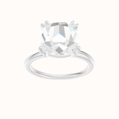 Classic Solitaire Engagement Ring With Double Prongs Head