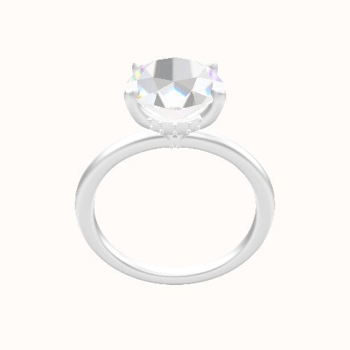 Classic Solitaire Engagement Ring With Front set gallery Head