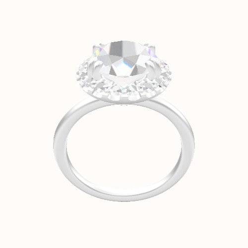 Classic Solitaire Engagement Ring With Halo with Double Prong Head