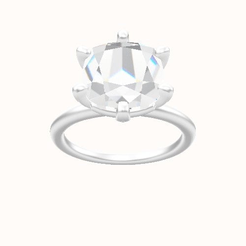 Classic Solitaire Engagement Ring With High Set Six Prong Head