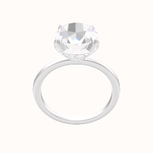 Classic Solitaire Engagement Ring With Pave Basket Head
