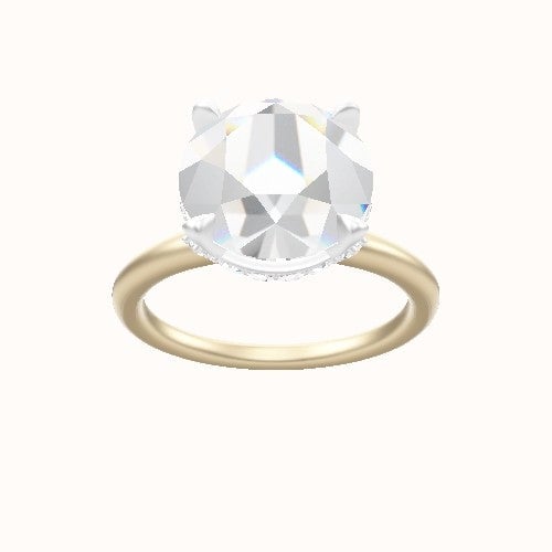 Classic Solitaire Engagement Ring With Pave Basket Head
