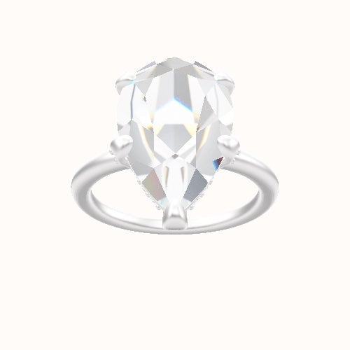 Classic Solitaire Engagement Ring With Pave Basket Head