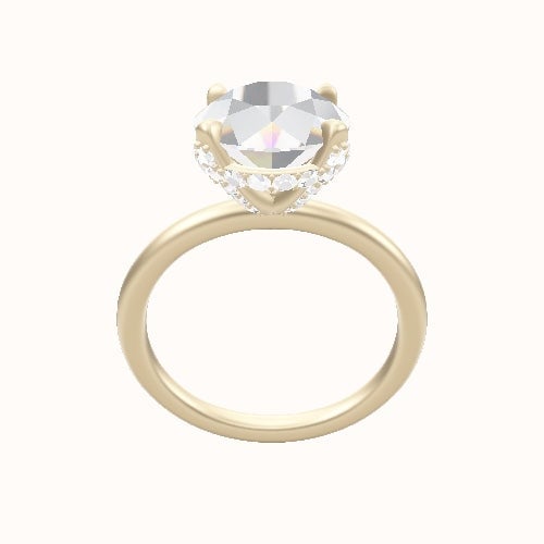 Classic Solitaire Engagement Ring With Pave Basket Head
