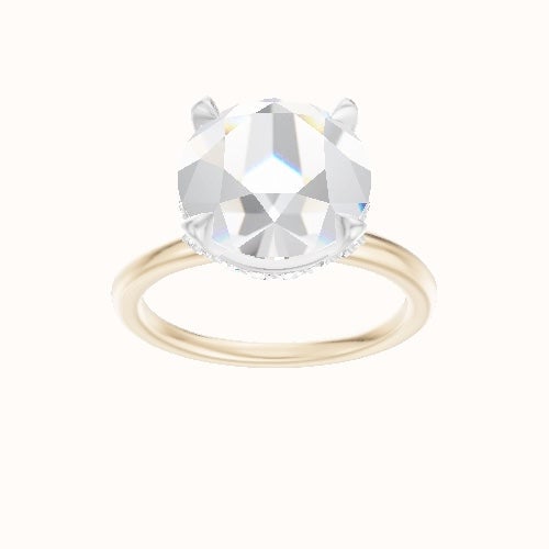 Classic Solitaire Engagement Ring With Pave Basket Head