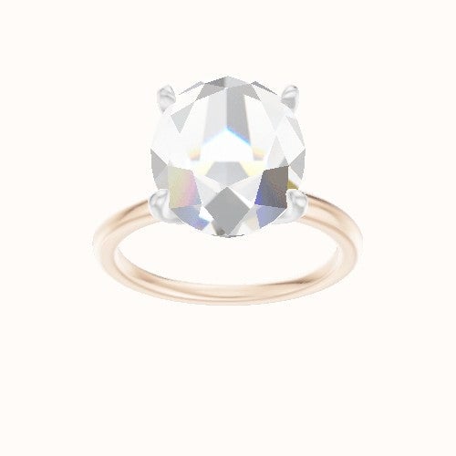 Classic Solitaire Engagement Ring With Petal Four Prong Head