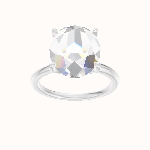 Classic Solitaire Engagement Ring With Petal Four Prong Head