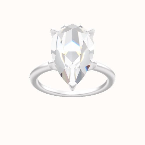 Classic Solitaire Engagement Ring With Petal Four Prong Head