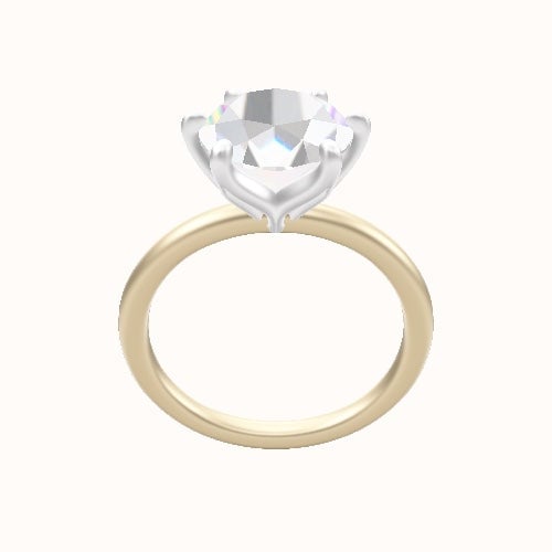Classic Solitaire Engagement Ring With Petal Six Prong Head