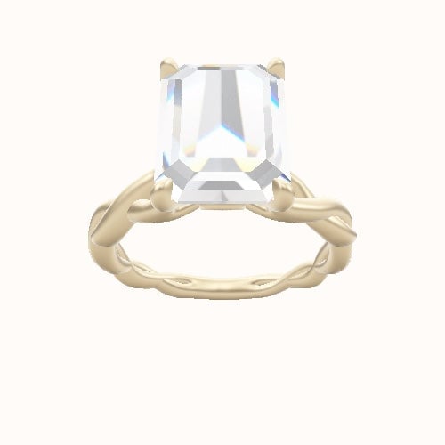Cobra solitaire Twist Engagement Ring With Accent Diamond Head