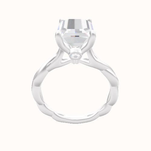 Cobra solitaire Twist Engagement Ring With Accent Diamond Head