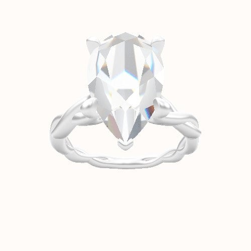 Cobra solitaire Twist Engagement Ring With Accent Diamond Head