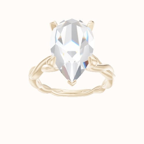 Cobra solitaire Twist Engagement Ring With Accent Diamond Head
