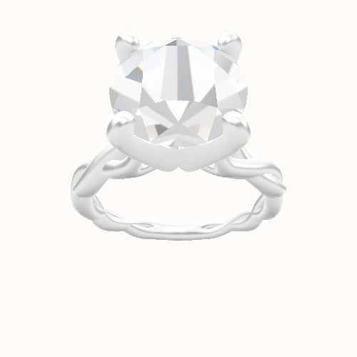 Cobra solitaire Twist Engagement Ring With Classic Four Prong Head