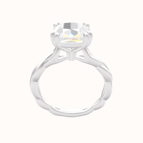 Cobra solitaire Twist Engagement Ring With Double Prongs Head