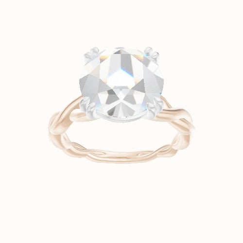 Cobra solitaire Twist Engagement Ring With Double Prongs Head