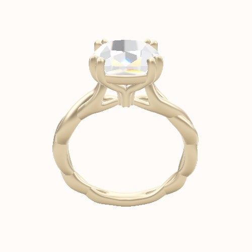 Cobra solitaire Twist Engagement Ring With Double Prongs Head
