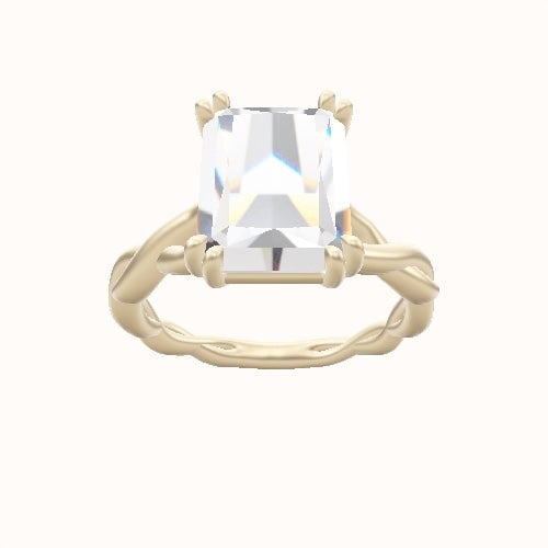 Cobra solitaire Twist Engagement Ring With Double Prongs Head