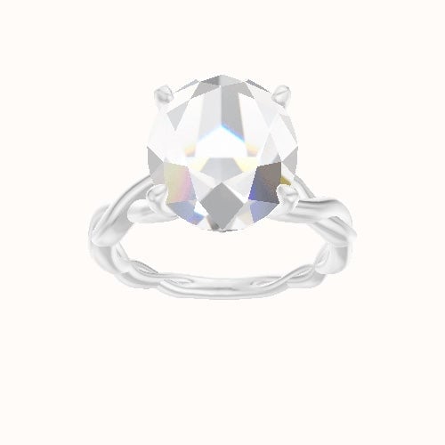 Cobra solitaire Twist Engagement Ring With Front set gallery Head