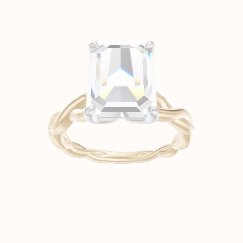 Cobra solitaire Twist Engagement Ring With Petal Four Prong Head