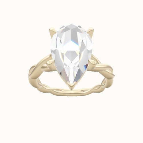 Cobra solitaire Twist Engagement Ring With Standard Four Prong Head