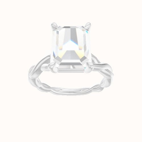 Cobra solitaire Twist Engagement Ring With Standard Four Prong Head