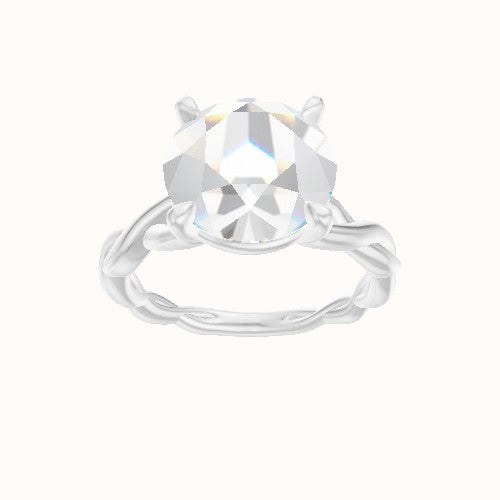 Cobra solitaire Twist Engagement Ring With Standard Four Prong Head