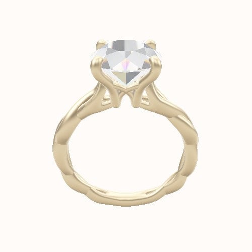Cobra solitaire Twist Engagement Ring With X Gallery Head
