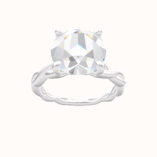 Cobra solitaire Twist Engagement Ring With X Gallery Head