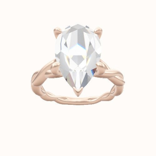 Cobra solitaire Twist Engagement Ring With X Gallery Head