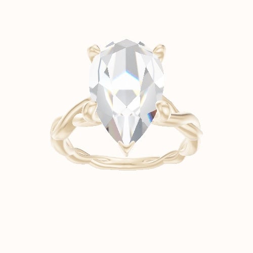 Cobra solitaire Twist Engagement Ring With X Gallery Head