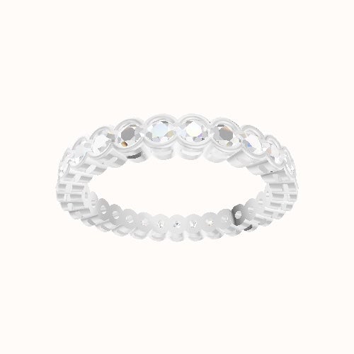 Custom Half Bezel Round Lab Diamond Eternity Band with Natural Diamond