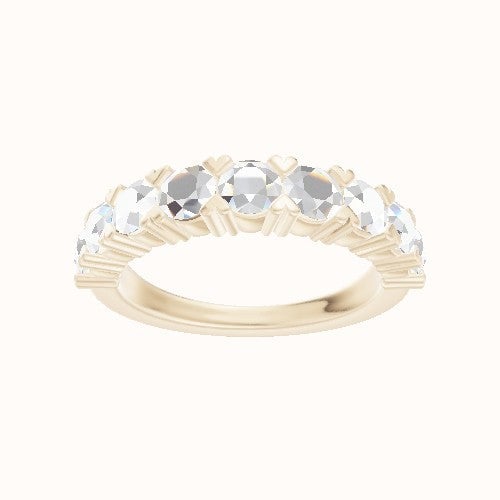 Custom Nine-Stone Round Diamond Wedding Ring with Lab Diamond