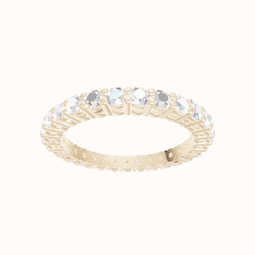 Custom Round Shared Prong Diamond Eternity Band with Lab Diamond