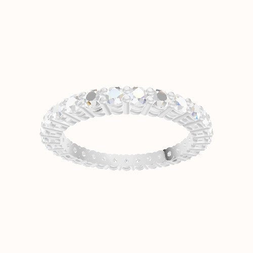 Custom Round Shared Prong Lab Diamond Eternity Band with Lab Diamond