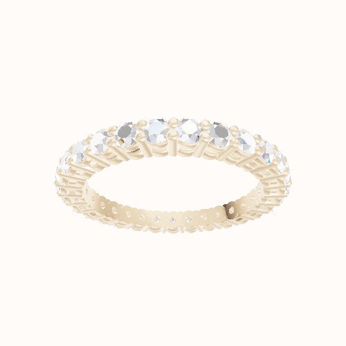 Custom Round Shared Prong Lab Diamond Eternity Band with Lab Diamond