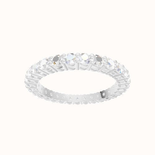 Custom Round Shared Prong Lab Diamond Eternity Band with Lab Diamond
